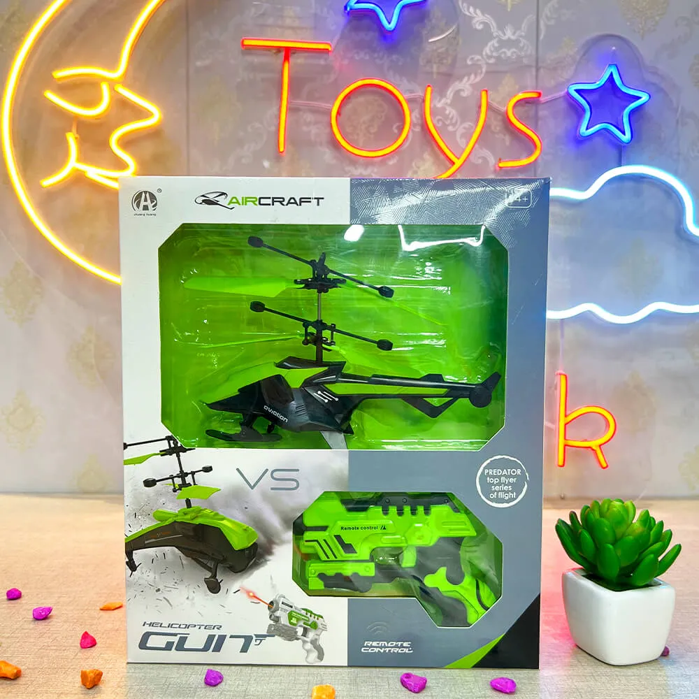 2 IN 1 KIDS HAND CONTROL HELICOPTER WITH GUN