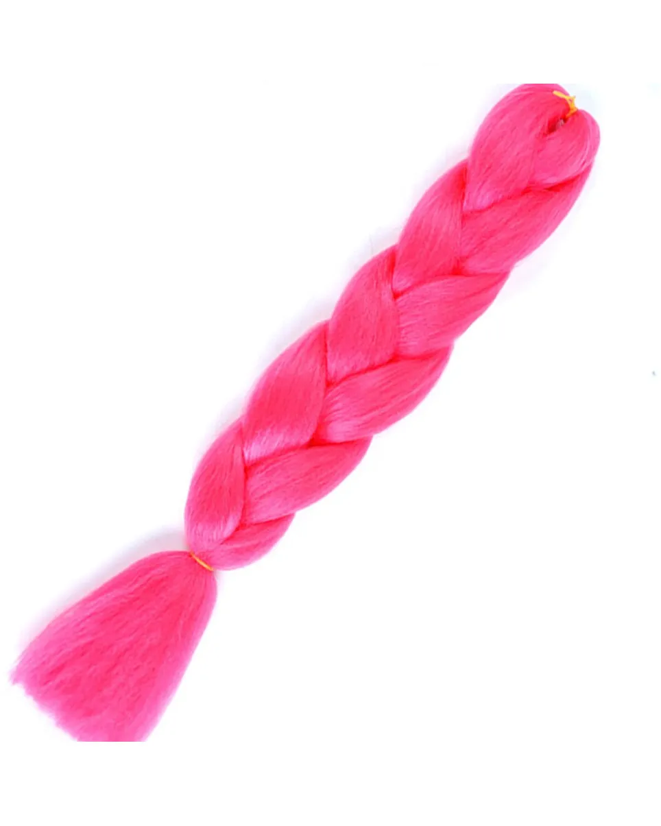 24" Neon Pink Braiding Hair Extensions