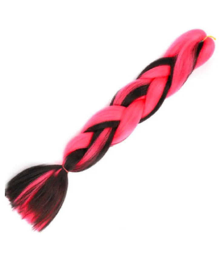 24" Pink and Black Braiding Hair Extensions