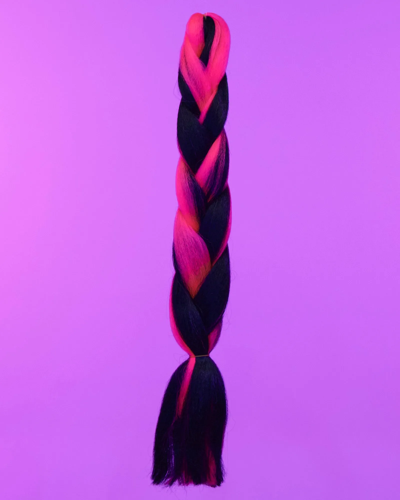 24" Pink and Black Braiding Hair Extensions