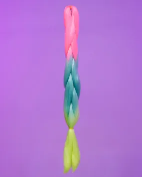 24" Pink Blue Lime Braiding Hair Extensions