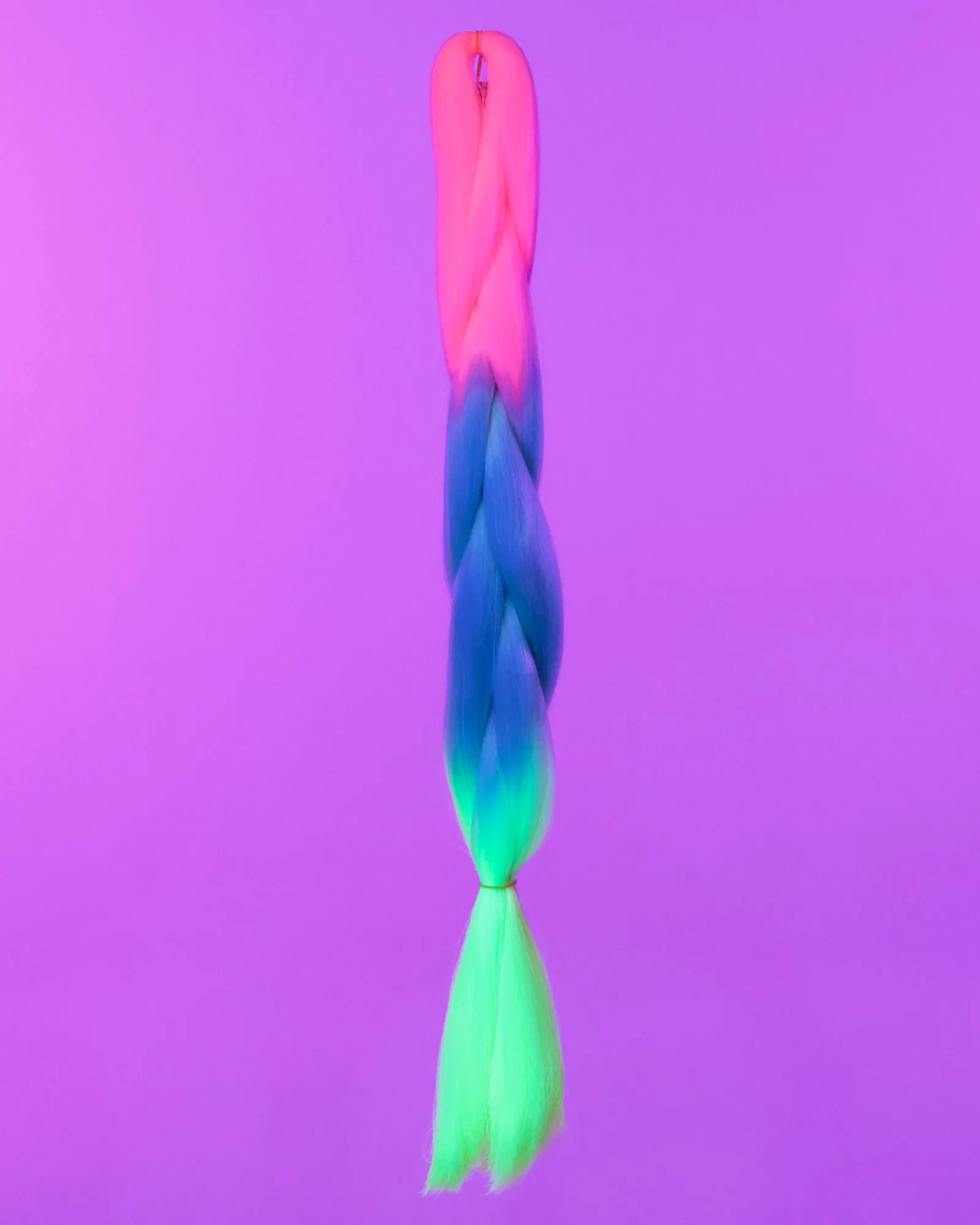24" Pink Blue Lime Braiding Hair Extensions
