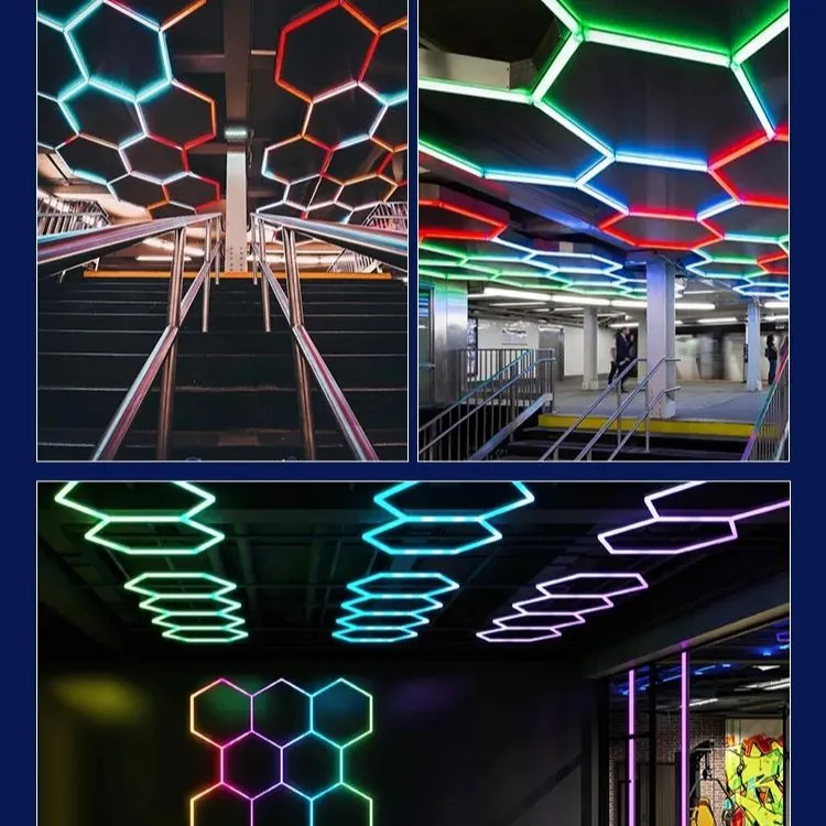 3 Hex High Quality Indoor Lighting Modern RGB Hexagon Lights For Garage Gaming Rhythm Dancing