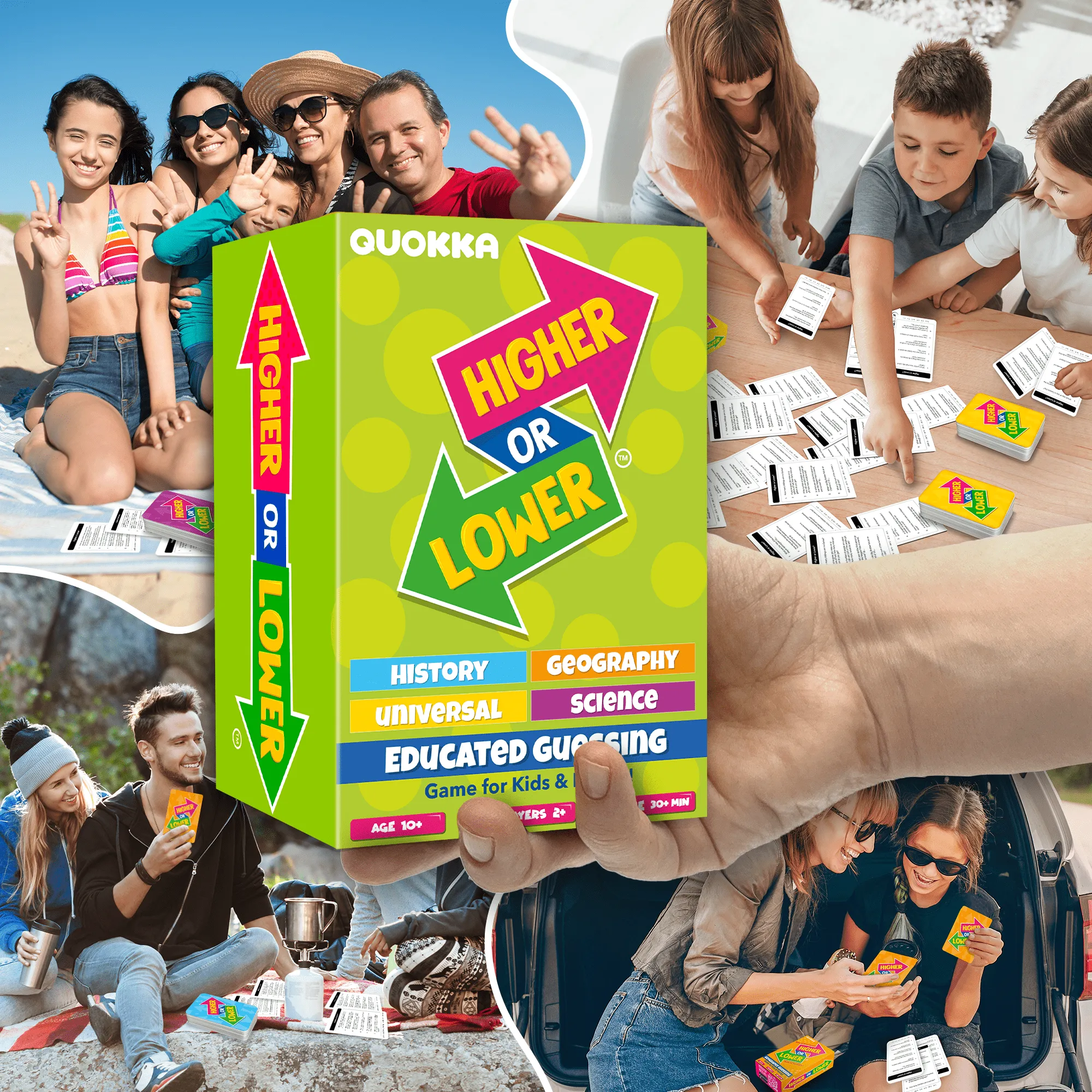4 Set Board Game Higher or Lower for Family