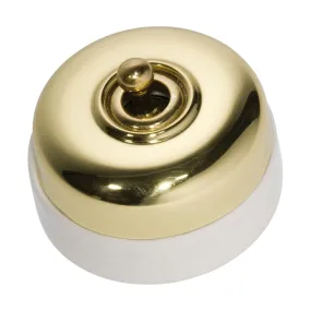 5100 Switch Ivory Porcelain Base Polished Brass D60xP48mm