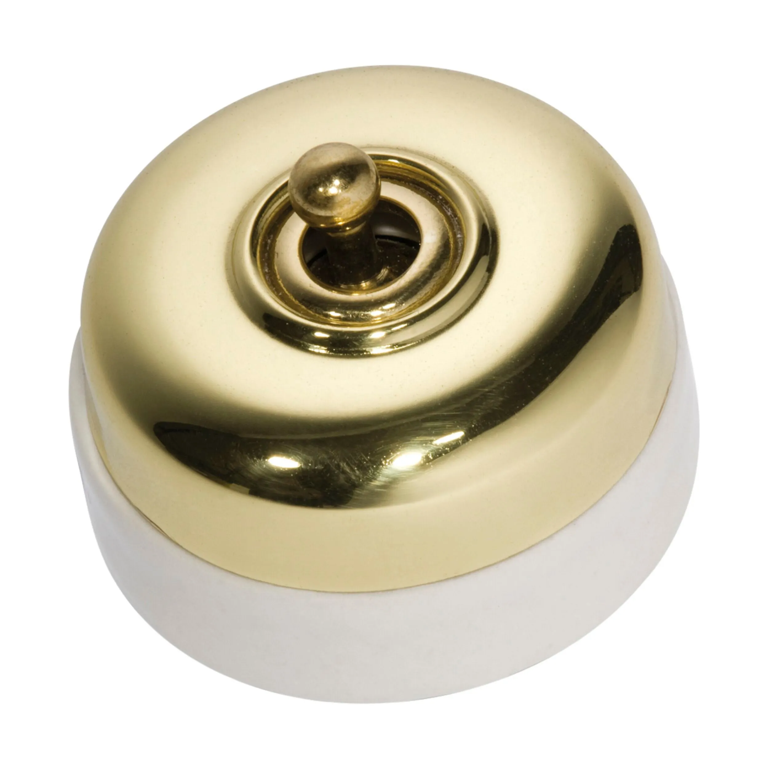 5100 Switch Ivory Porcelain Base Polished Brass D60xP48mm