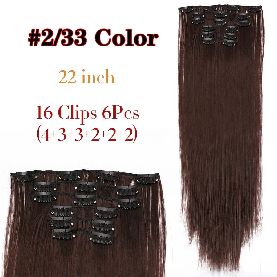 6 Piece Synthetic Clip-In Hair Extensions
