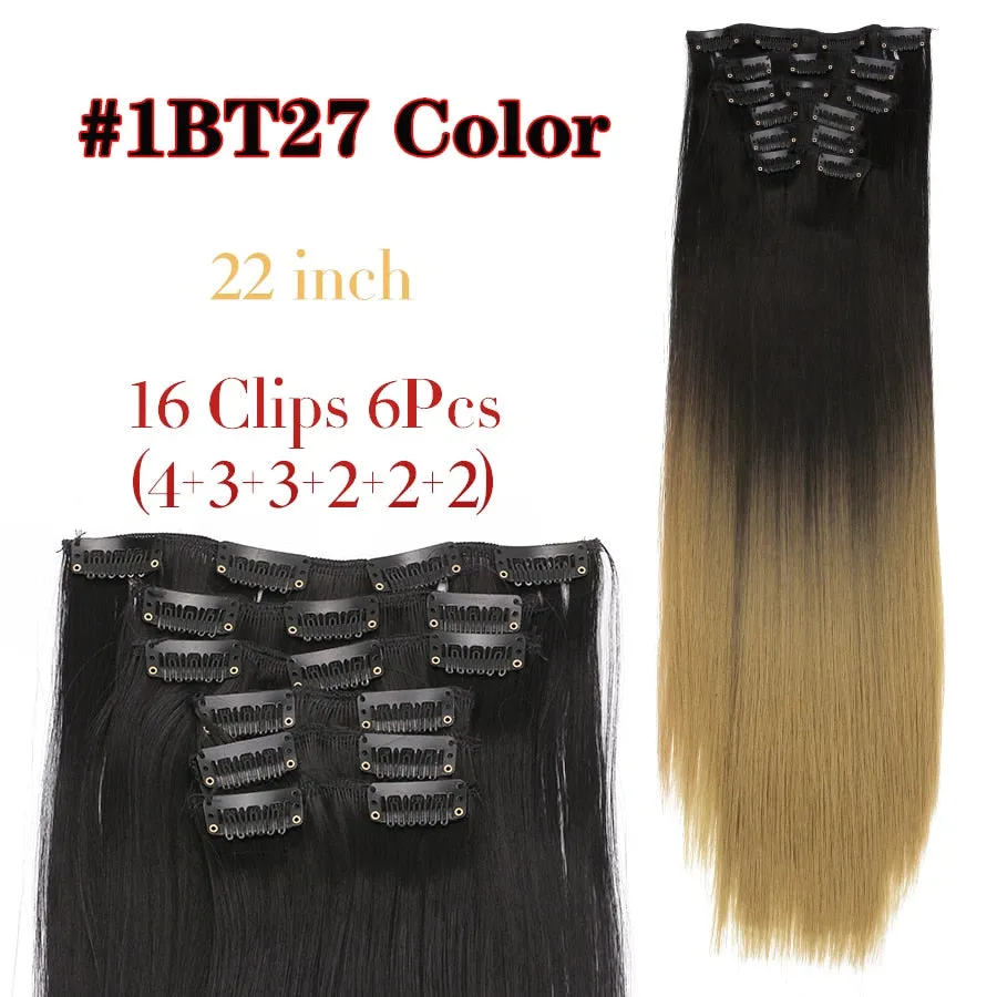 6 Piece Synthetic Clip-In Hair Extensions