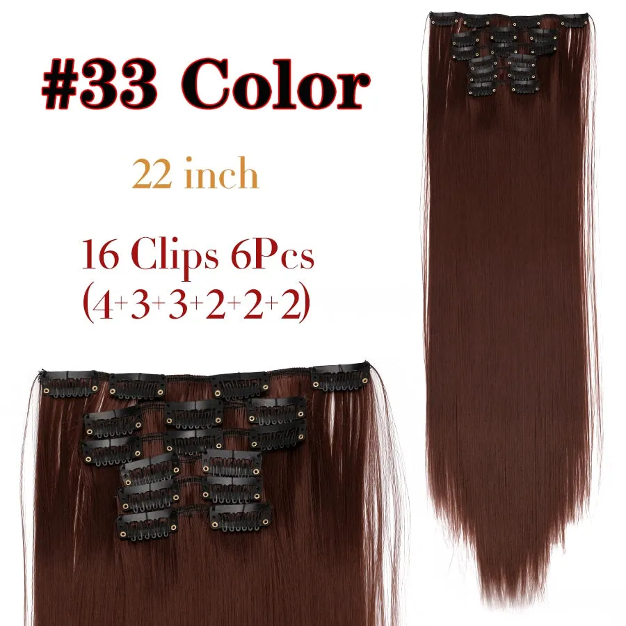 6 Piece Synthetic Clip-In Hair Extensions