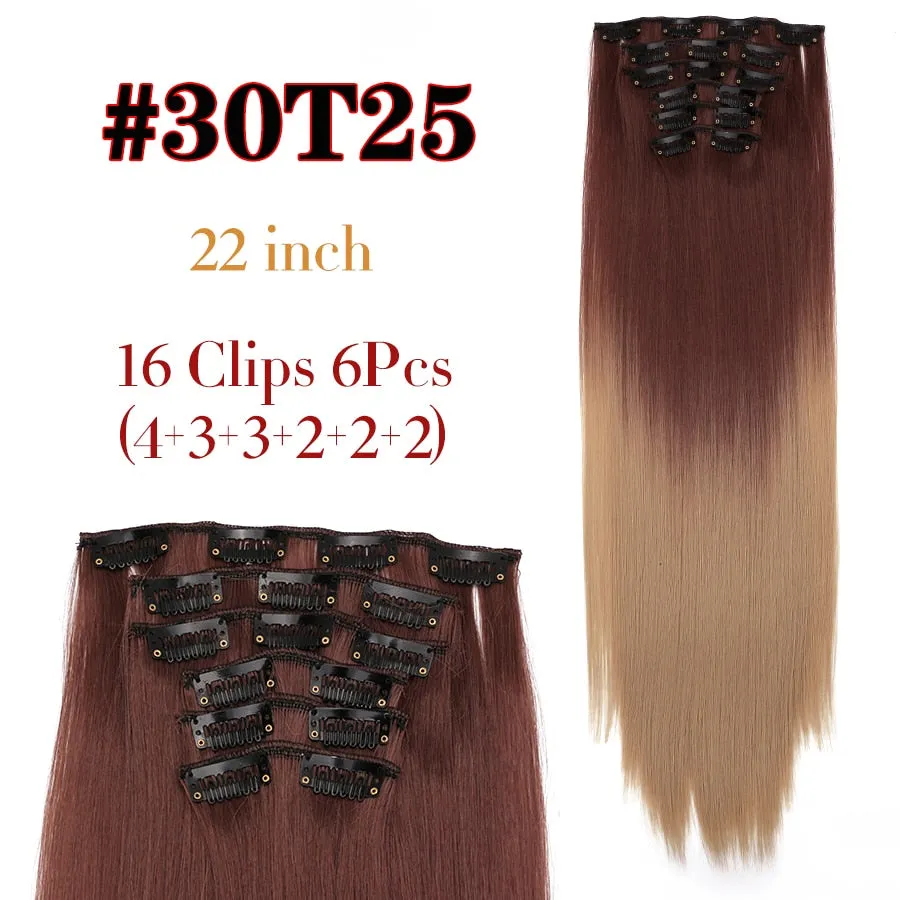 6 Piece Synthetic Clip-In Hair Extensions