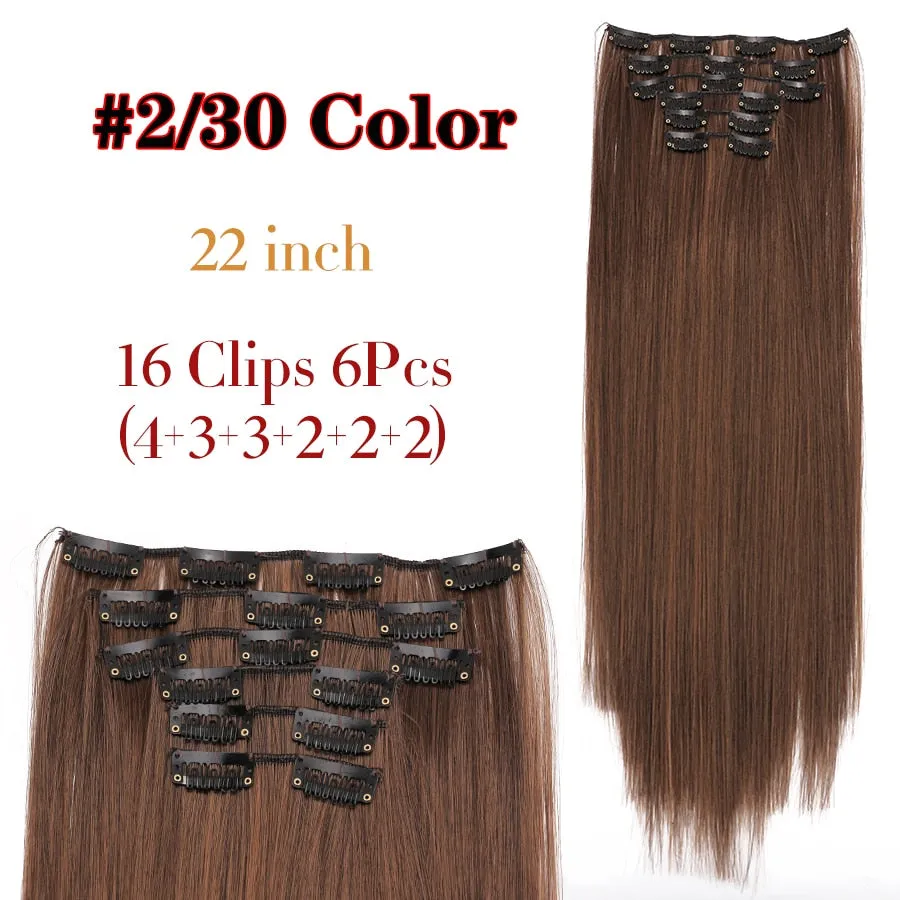 6 Piece Synthetic Clip-In Hair Extensions