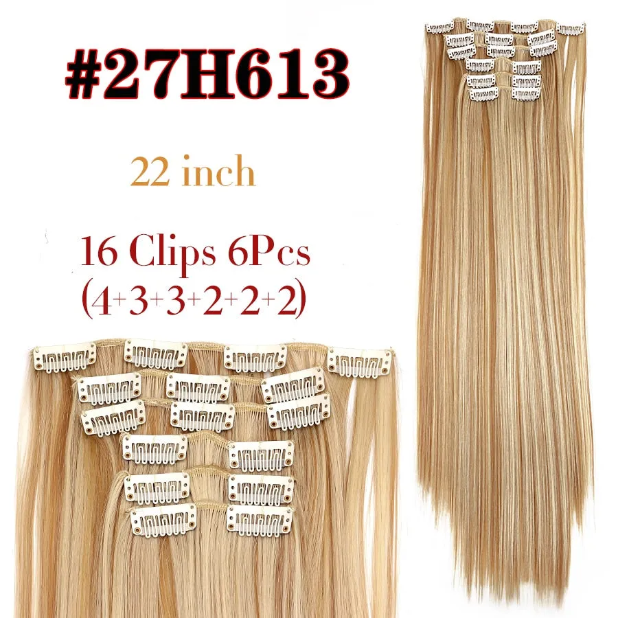 6 Piece Synthetic Clip-In Hair Extensions