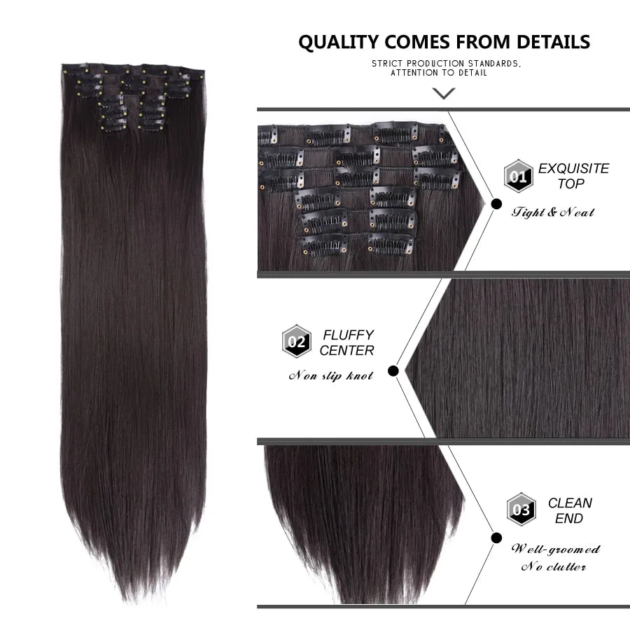 6 Piece Synthetic Clip-In Hair Extensions