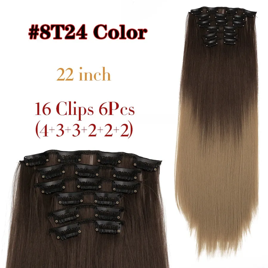 6 Piece Synthetic Clip-In Hair Extensions