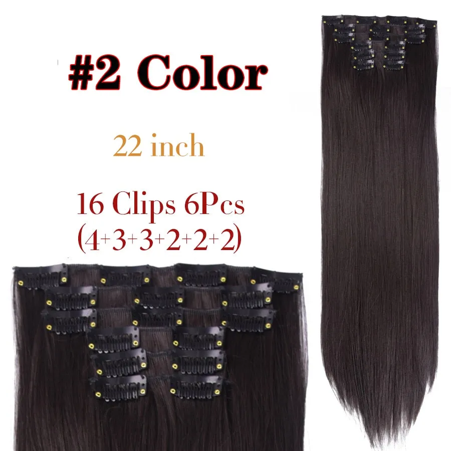 6 Piece Synthetic Clip-In Hair Extensions