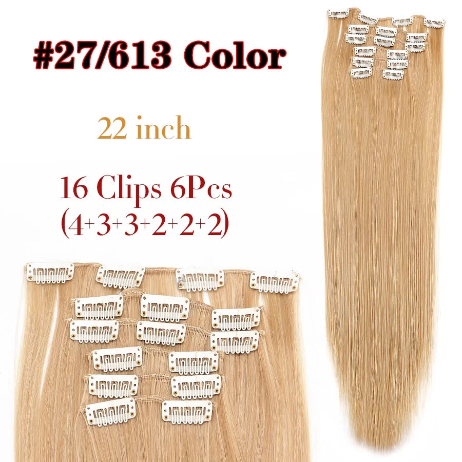 6 Piece Synthetic Clip-In Hair Extensions