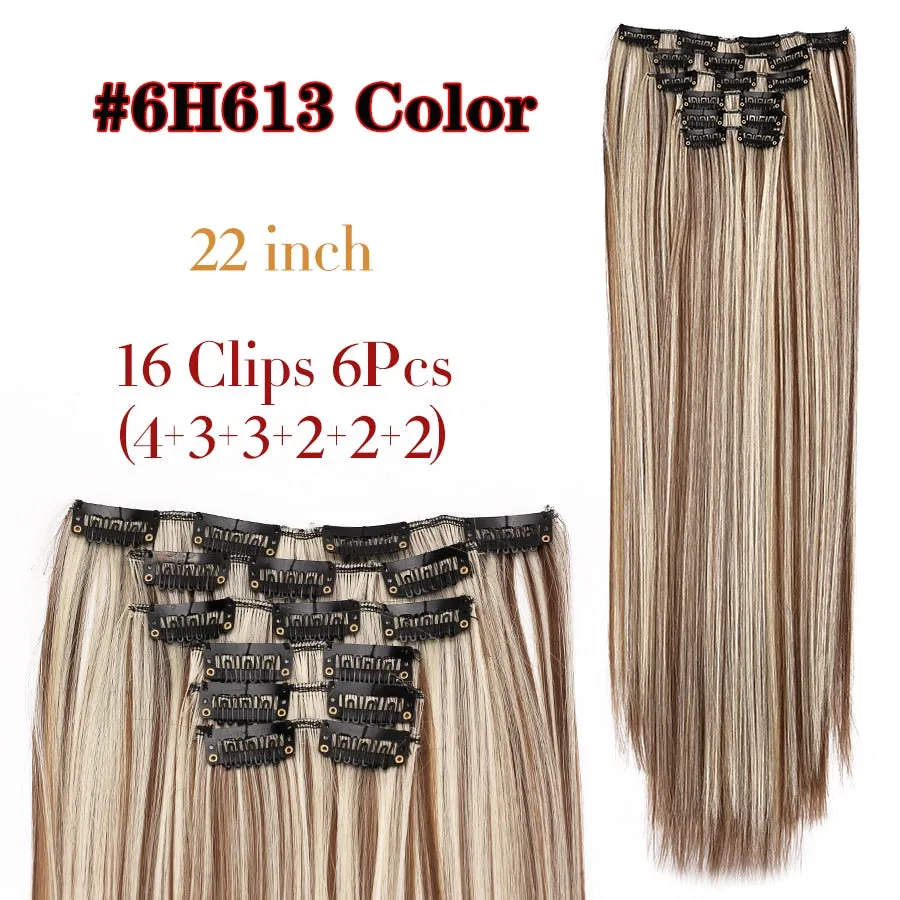 6 Piece Synthetic Clip-In Hair Extensions