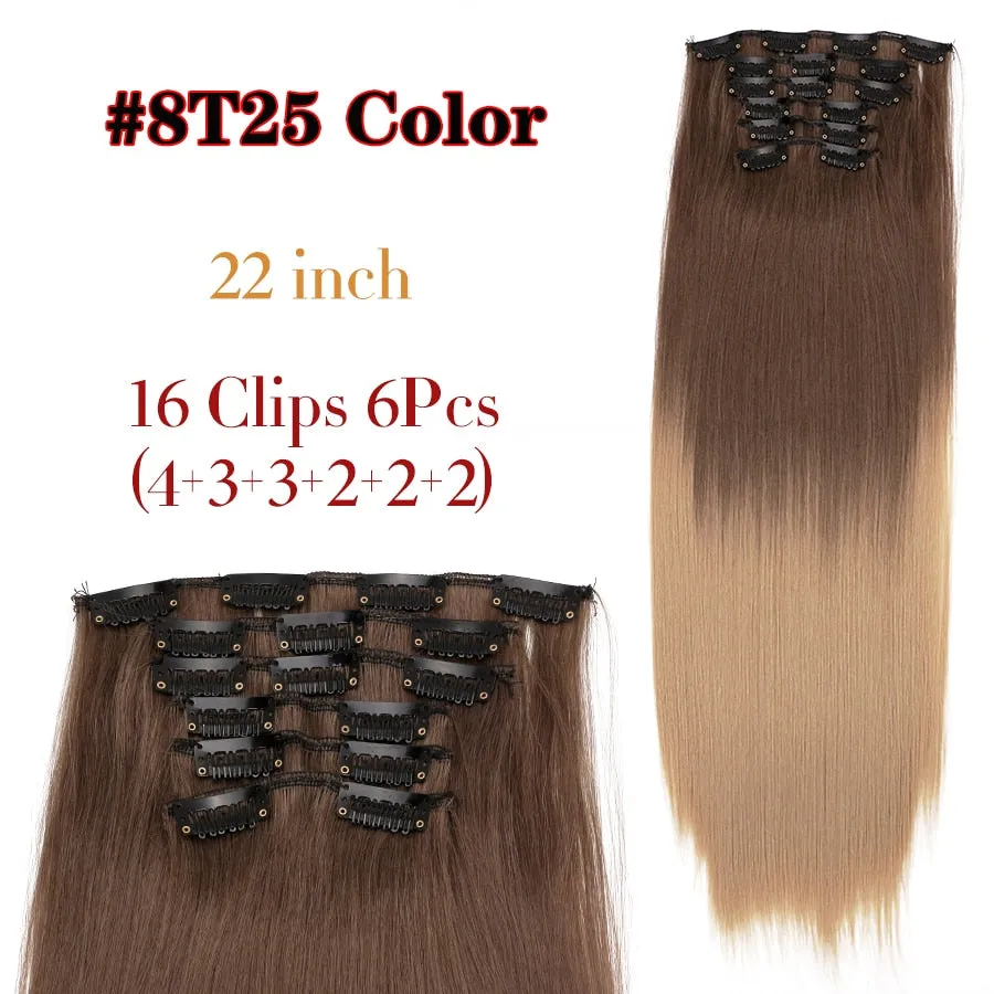 6 Piece Synthetic Clip-In Hair Extensions