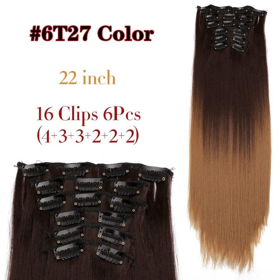 6 Piece Synthetic Clip-In Hair Extensions