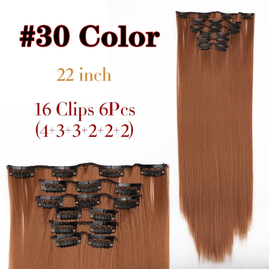 6 Piece Synthetic Clip-In Hair Extensions