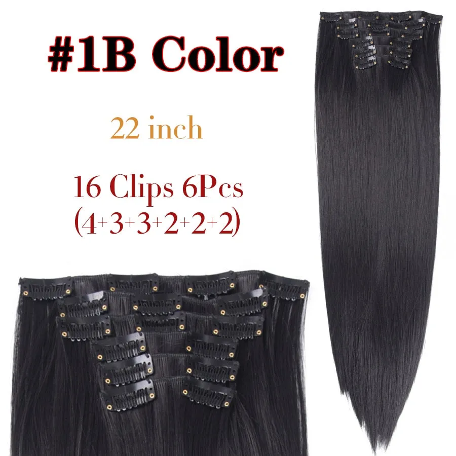 6 Piece Synthetic Clip-In Hair Extensions