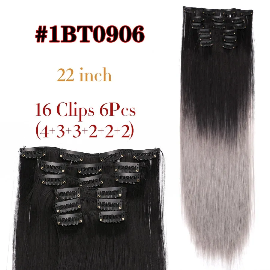 6 Piece Synthetic Clip-In Hair Extensions