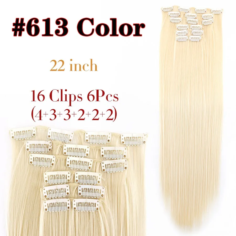 6 Piece Synthetic Clip-In Hair Extensions