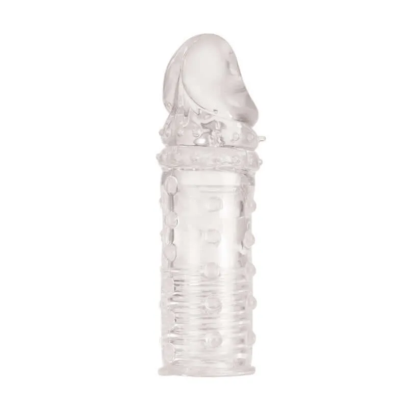 Adonis Extension Clear - 2 Inch Penis Length Enhancement, Soft Ribbed Extension