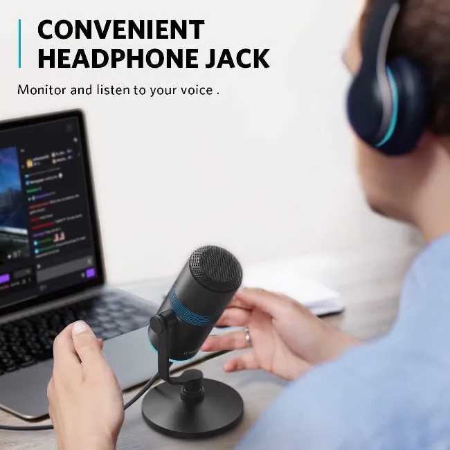 Anker Powercast M300 USB Microphone With RGB Lights