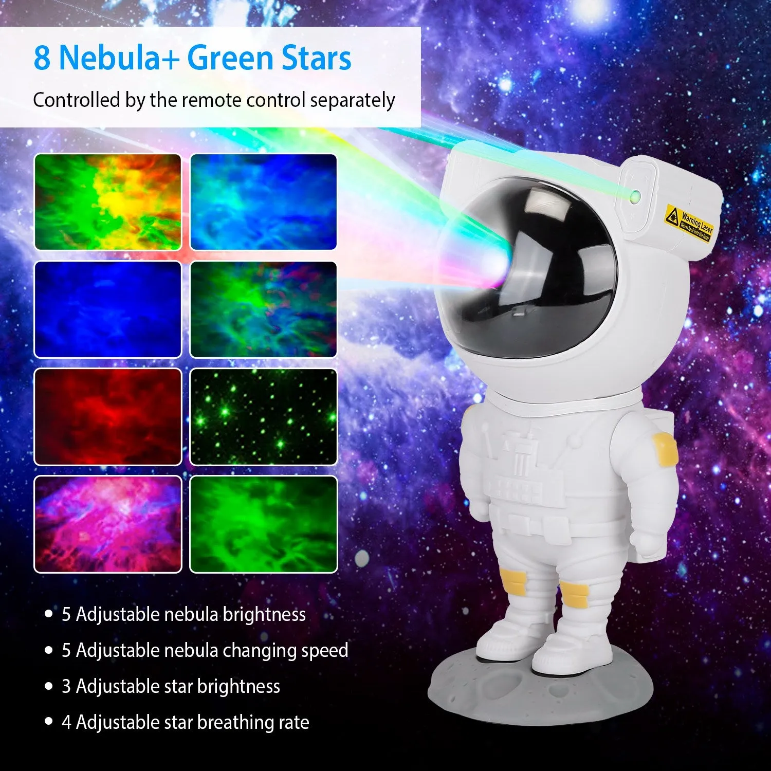 Astronaut Star Projector Light with Remote Control