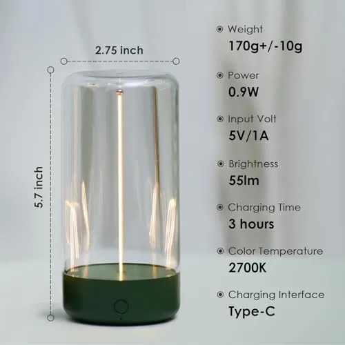 AUGE LIGHT Mini Minimalist Table Lamp Cordless LED Desk Lamp Rechargeable Modern Night Lights Portable Nightstand Lamps Unique Ambient Light Mood Lighting for Bedroom, Beside, Nursery