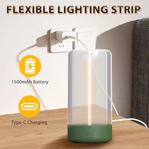 AUGE LIGHT Mini Minimalist Table Lamp Cordless LED Desk Lamp Rechargeable Modern Night Lights Portable Nightstand Lamps Unique Ambient Light Mood Lighting for Bedroom, Beside, Nursery