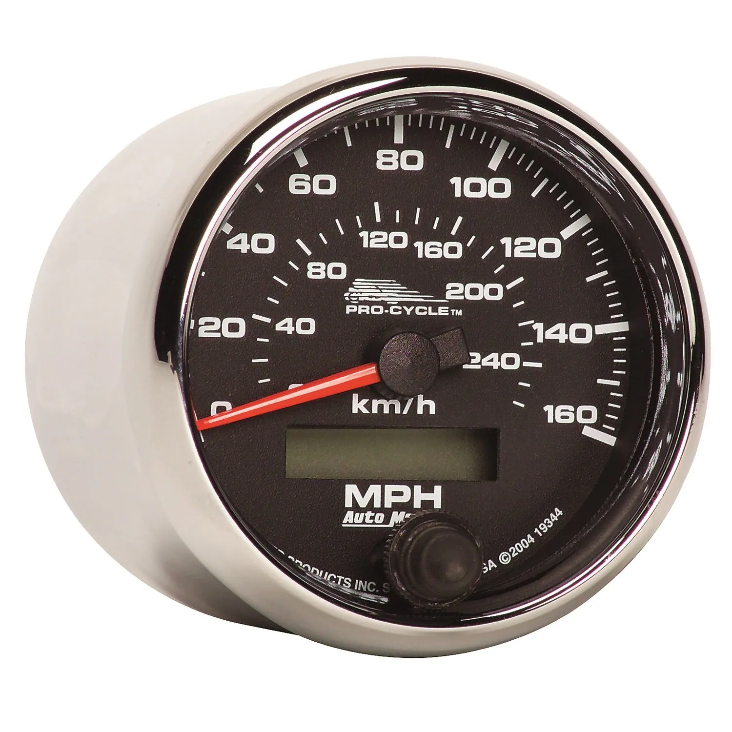 AutoMeter 19344 GAUGE; SPEEDO; 2 5/8in.; 160 MPH/260KM/H; ELEC; BLACK; PRO-CYCLE
