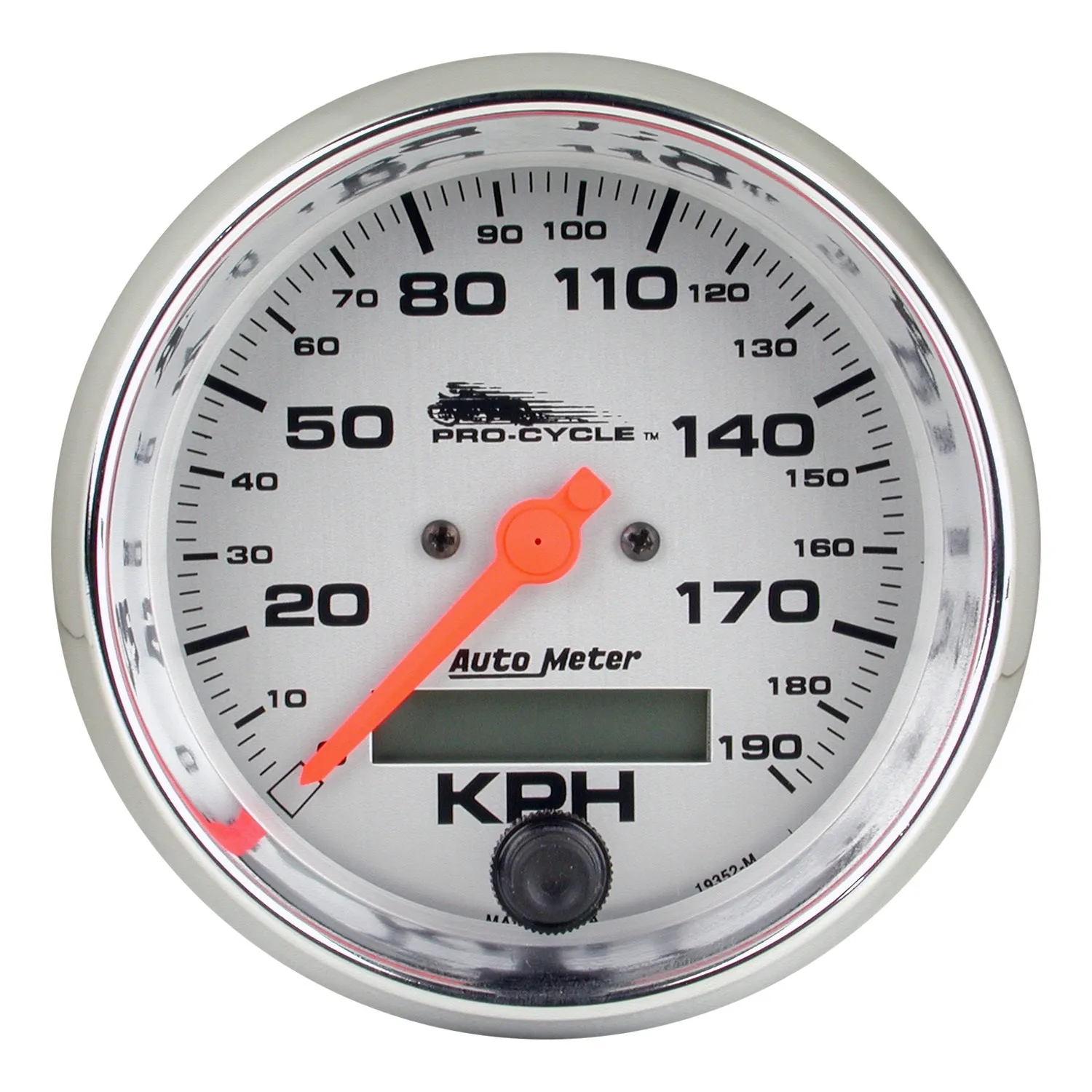 AutoMeter 19352 GAUGE; SPEEDO; 3 3/4in.; 120 MPH; ELEC; SILVER; PRO-CYCLE