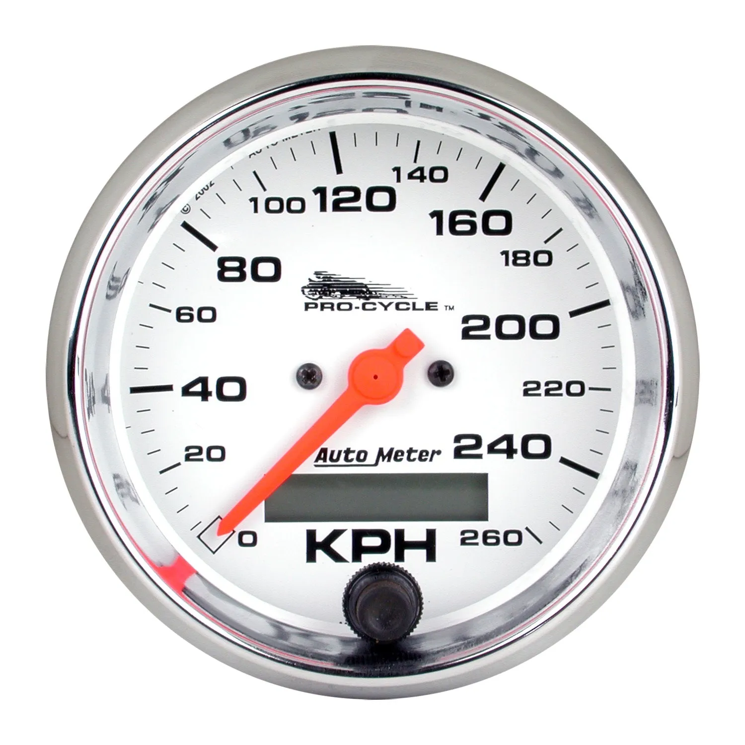 AutoMeter 19355 GAUGE; SPEEDO; 3 3/4in.; 160 MPH; ELEC; WHITE; PRO-CYCLE