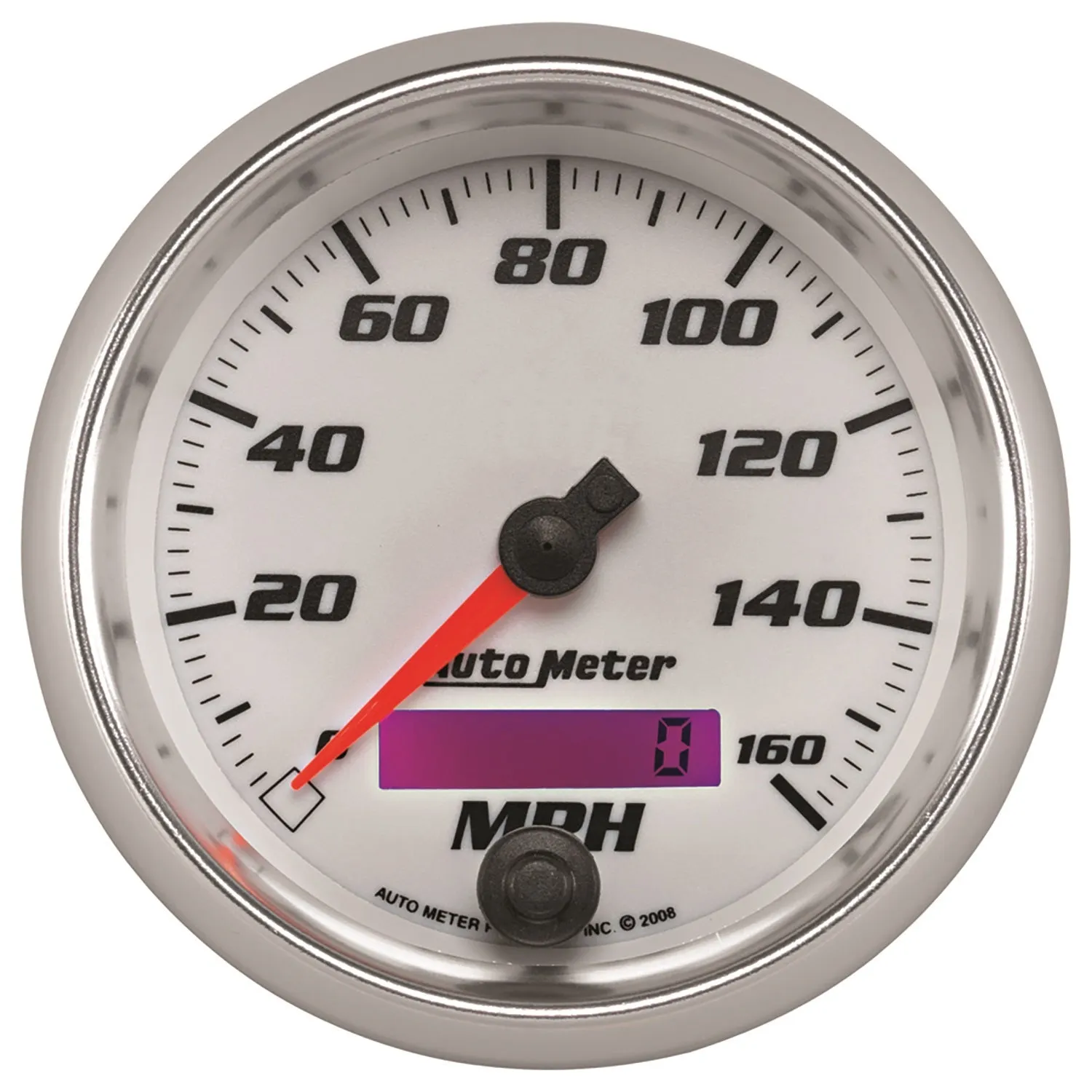 AutoMeter 19789 GAUGE; SPEEDOMETER; 3 3/8in.; 160MPH; ELEC. PROGRAMMABLE; WHITE; PRO-CYCLE