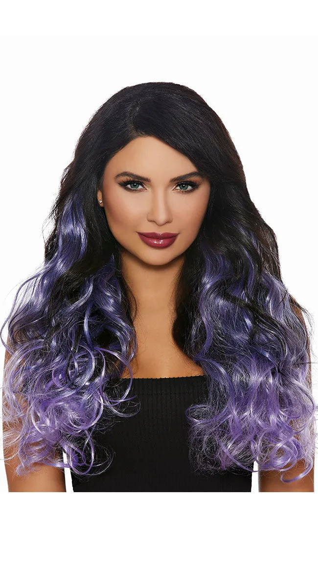 Black and Purple Wavy Extensions