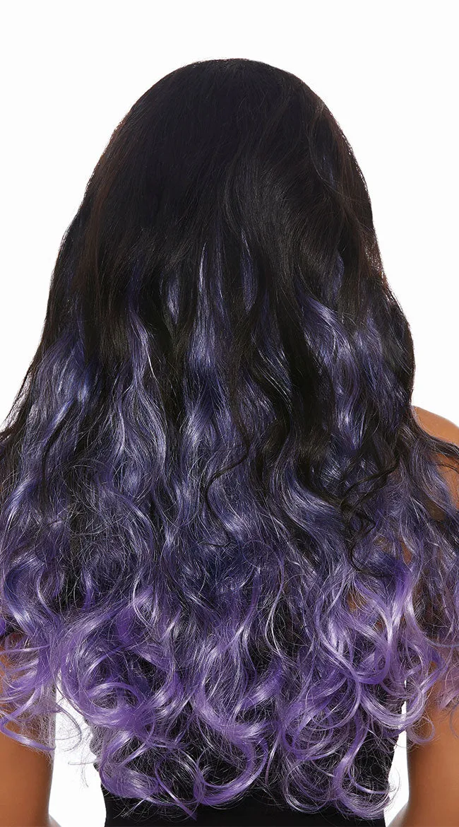 Black and Purple Wavy Extensions