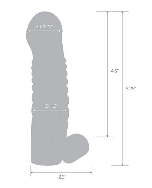 Blue Line C & B 5.25" Vibrating Penis Sleeve Extension - Smoke