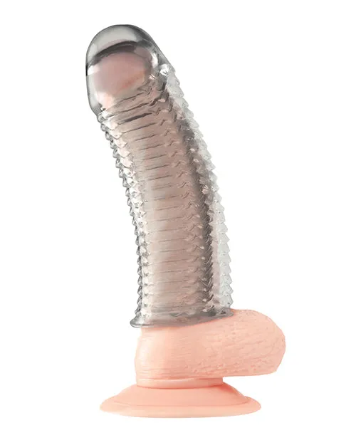 Blue Line C & B 6.5" Textured Penis Enhancing Sleeve Extension