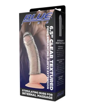 Blue Line C & B 6.5" Textured Penis Sleeve Extension - Clear