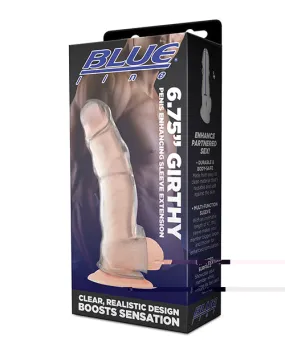 Blue Line C & B 6.75" Girthy Penis Sleeve Extension - Clear