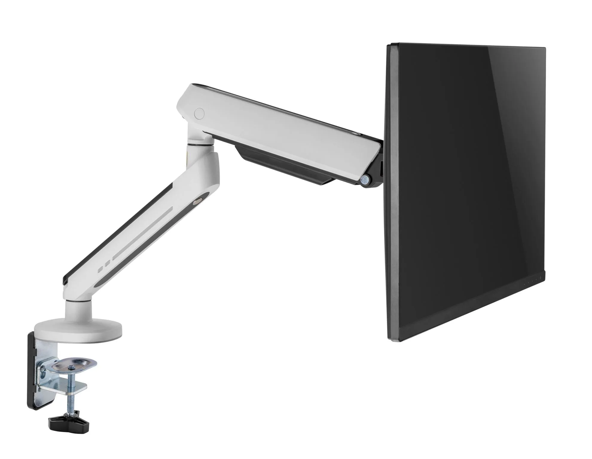 Brateck 17"-32" Premium Gaming Monitor Arm with RGB Lighting, Gas-Spring Desk Mount Monitor Arm, White