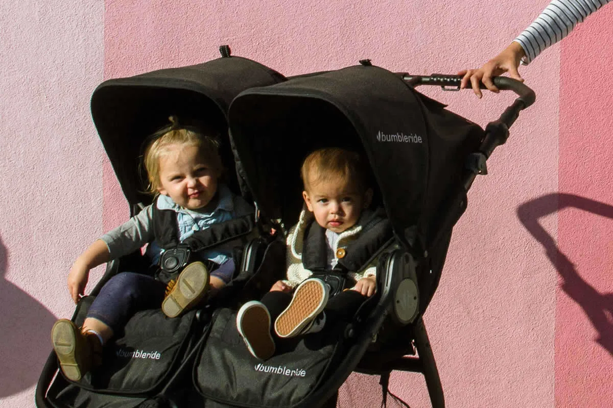 Bumbleride 2019 Indie Twin Side by Side Double Stroller - Dawn Grey Mint