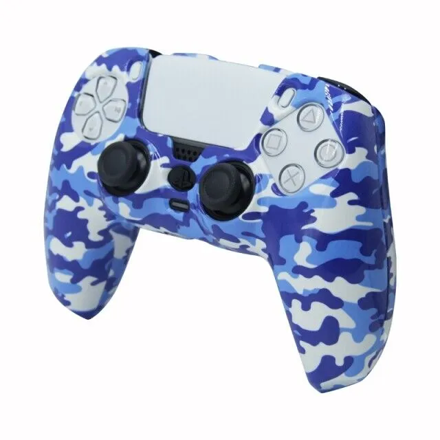 Camo Blue Shell Case for PS5 Controller Cover Protective Anti Scratch*