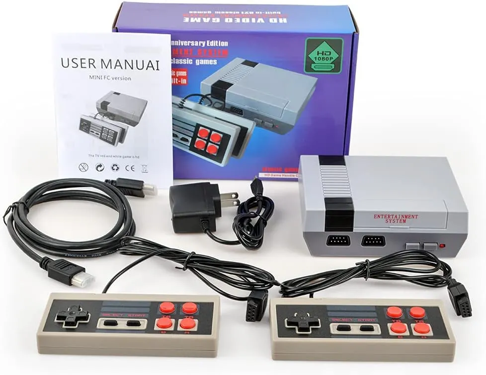 Classic Wireless Retro Video Game Console, AV Output Built-in with 620 Mini Retro Game Console Dual Players Mode for Dual Players Kids, Adult, Children Gift, Valentine/Birthday Gift