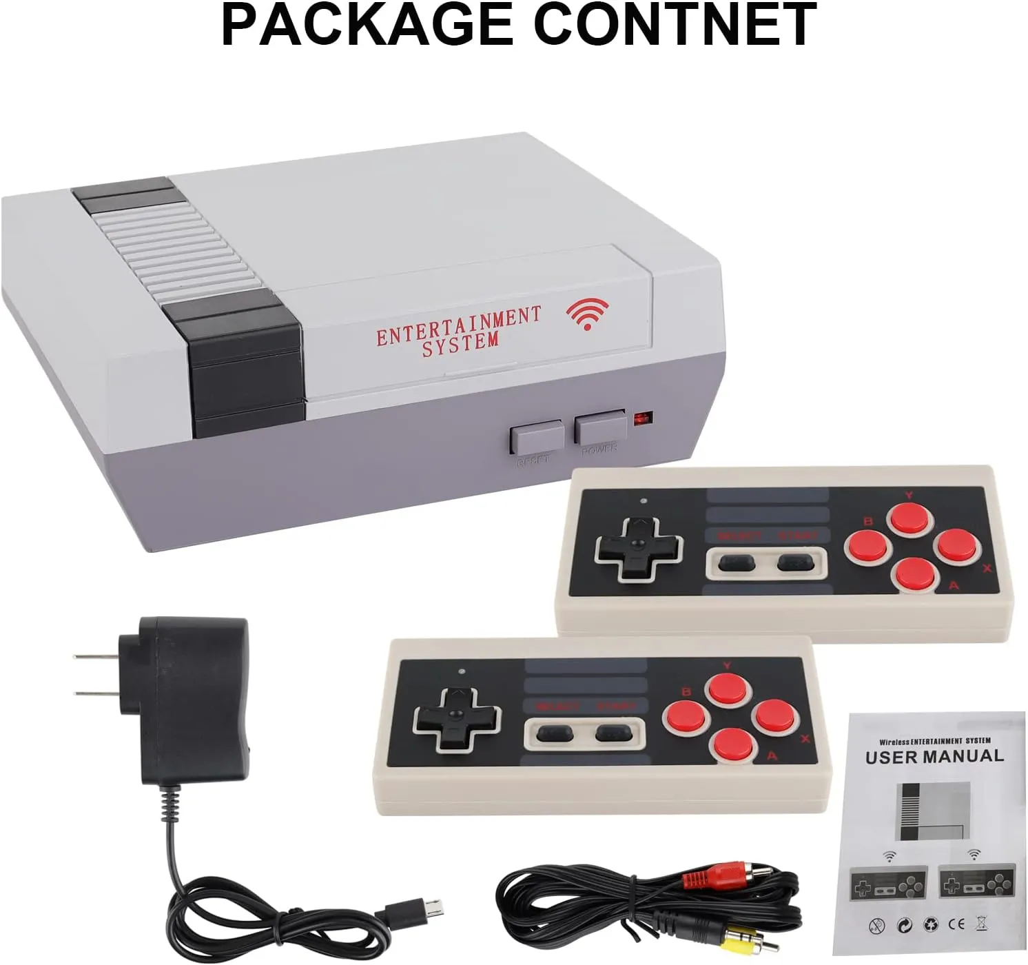 Classic Wireless Retro Video Game Console, AV Output Built-in with 620 Mini Retro Game Console Dual Players Mode for Dual Players Kids, Adult, Children Gift, Valentine/Birthday Gift