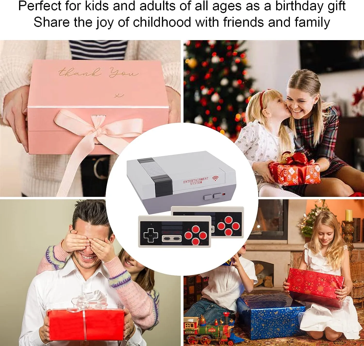 Classic Wireless Retro Video Game Console, AV Output Built-in with 620 Mini Retro Game Console Dual Players Mode for Dual Players Kids, Adult, Children Gift, Valentine/Birthday Gift