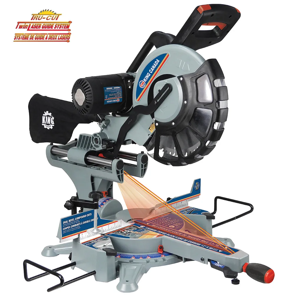 Compound Miter Saw - King Canada 12" Sliding Dual Compound Miter Saw, 8390NS