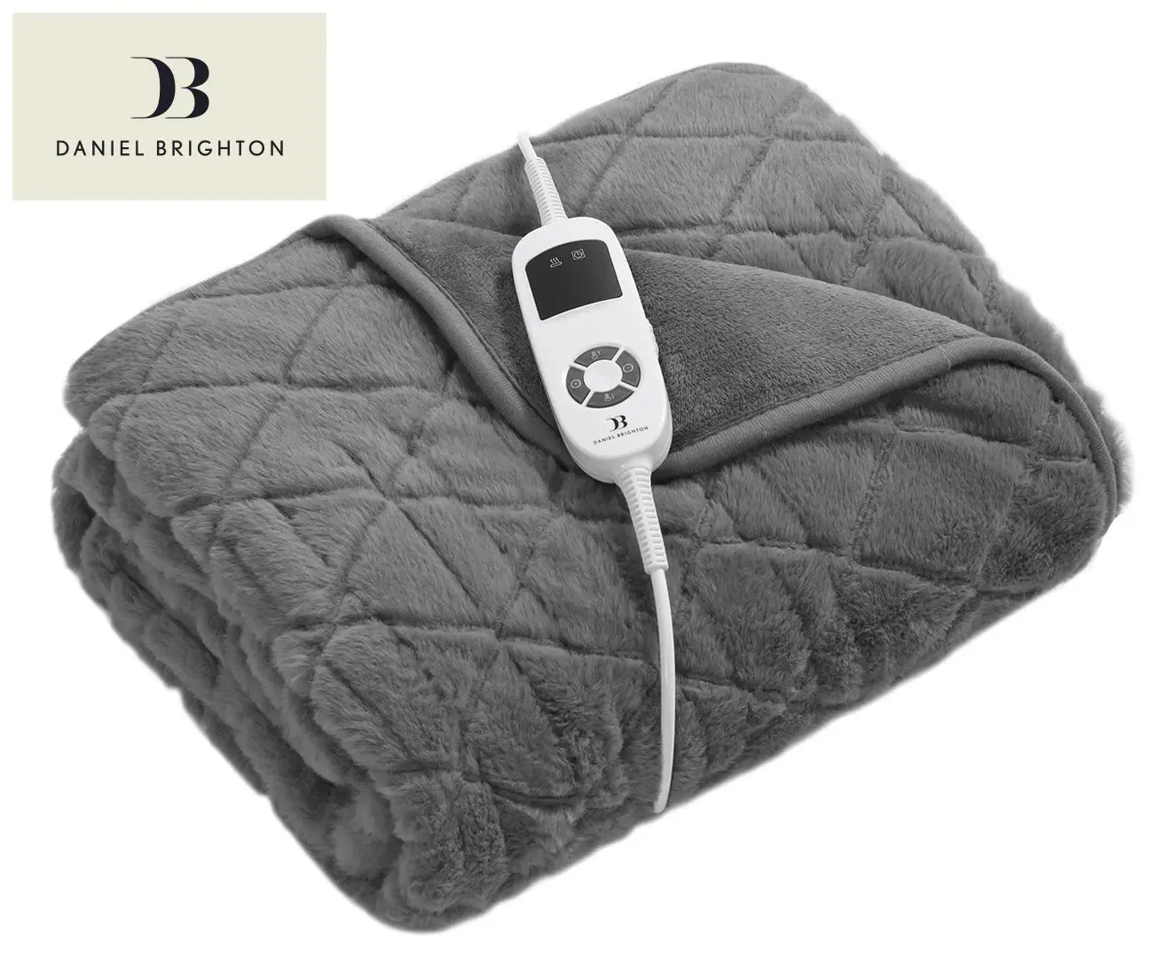 Daniel Brighton Electric Blanket (Faux Fur Throw) 160x120cm - Grey